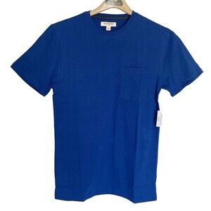 New Men's Small Jersey T-Shirt Blue Soft Cotton Short Sleeves